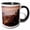 Black/White, variant on 3drose, Albania, Durres, Elevated Beachfront Promenade View, Dusk, 11oz Two-tone Red Mug