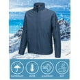 thumbnail image 3 of Little Donkey Andy Men's Waterproof Fleece Lined Jacket, Warm Windproof Golf Windbreaker With Pockets (Dark Blue XL), 3 of 7