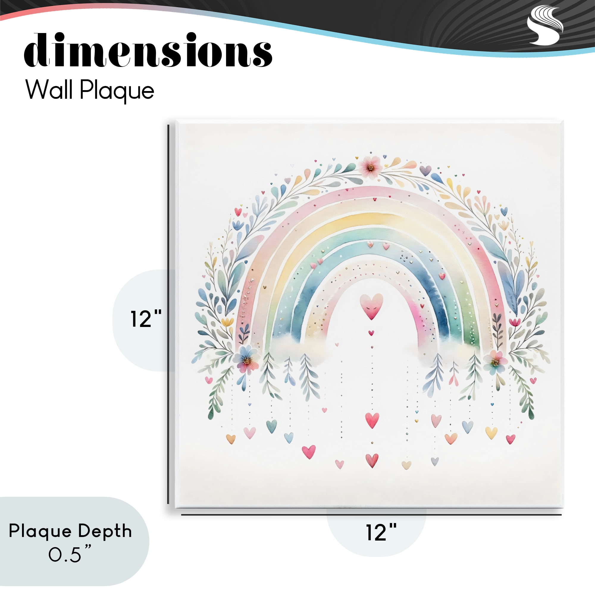 Stupell Industries Rainbow with Hanging Hearts Wall Plaque Art, design by Creative Studio