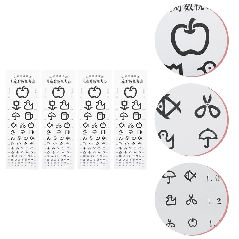 Frcolor Chart Eye Test Vision Amsler Grid Snellen Exam Visual Acuity Near  Eyesight Power Letters Check