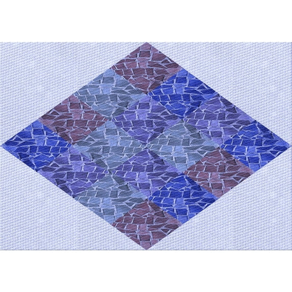 Ahgly Company Indoor Rectangle Patterned Periwinkle Purple Area Rugs, 4' x 6'