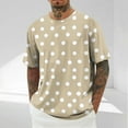 thumbnail image 2 of Kaemgyyd Men's T-Shirt Soft Casual Short Sleeve Crewneck Tee Fashion Polka Dot Streetwear Loose Summer Beach Work Tops, 2 of 5