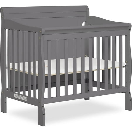 UPC: 0810063661670 | Dream On Me Alice 3-in-1 Full Panel Convertible Mini Crib Storm Grey Greenguard Gold Certified