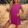 thumbnail image 2 of qolati Womens Summer Sweater Sets 2 Piece Beach Vacation Outfits Knit Sleeveless Tank Top Vest Matching Shorts Set 2024 Ribbed Lounge Sets, 2 of 7