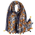 thumbnail image 1 of Bufanda bohemia para mujer Bufanda con estampado floral claro Chal con flecos de moda otoño/invierno, 1 of 5