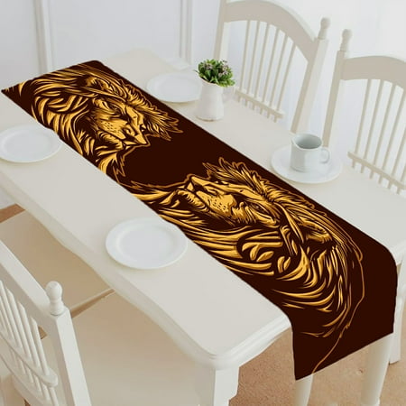 

ABPHQTO Lion Table Runner Placemat Tablecloth For Home Decor 14x72 Inch