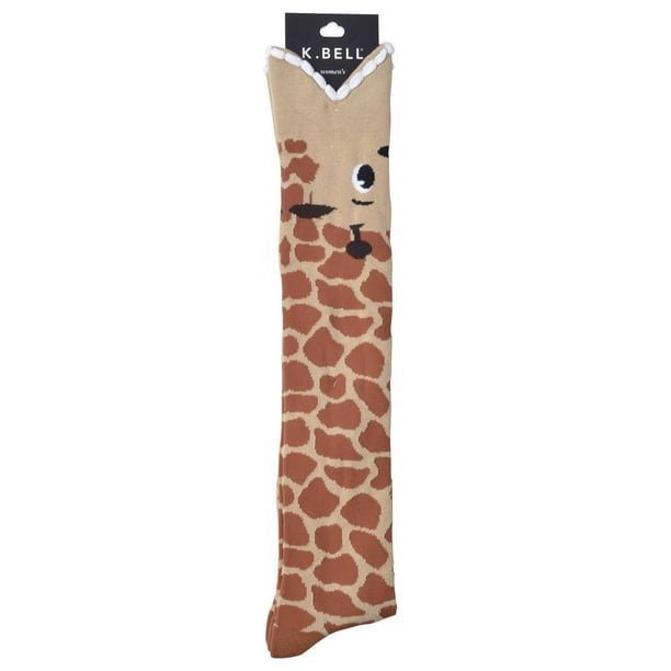 K. Bell Femmes Girafe à Large Bouche Genou Haut Socks, KBWF15N016-01, 9-11, Safari,
