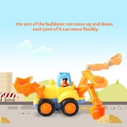 Coogam Friction Powered Cars Construction Vehicles Baby Toy Set Push and Go Car Tractor for 1 Year Old Boy(4 Pack)