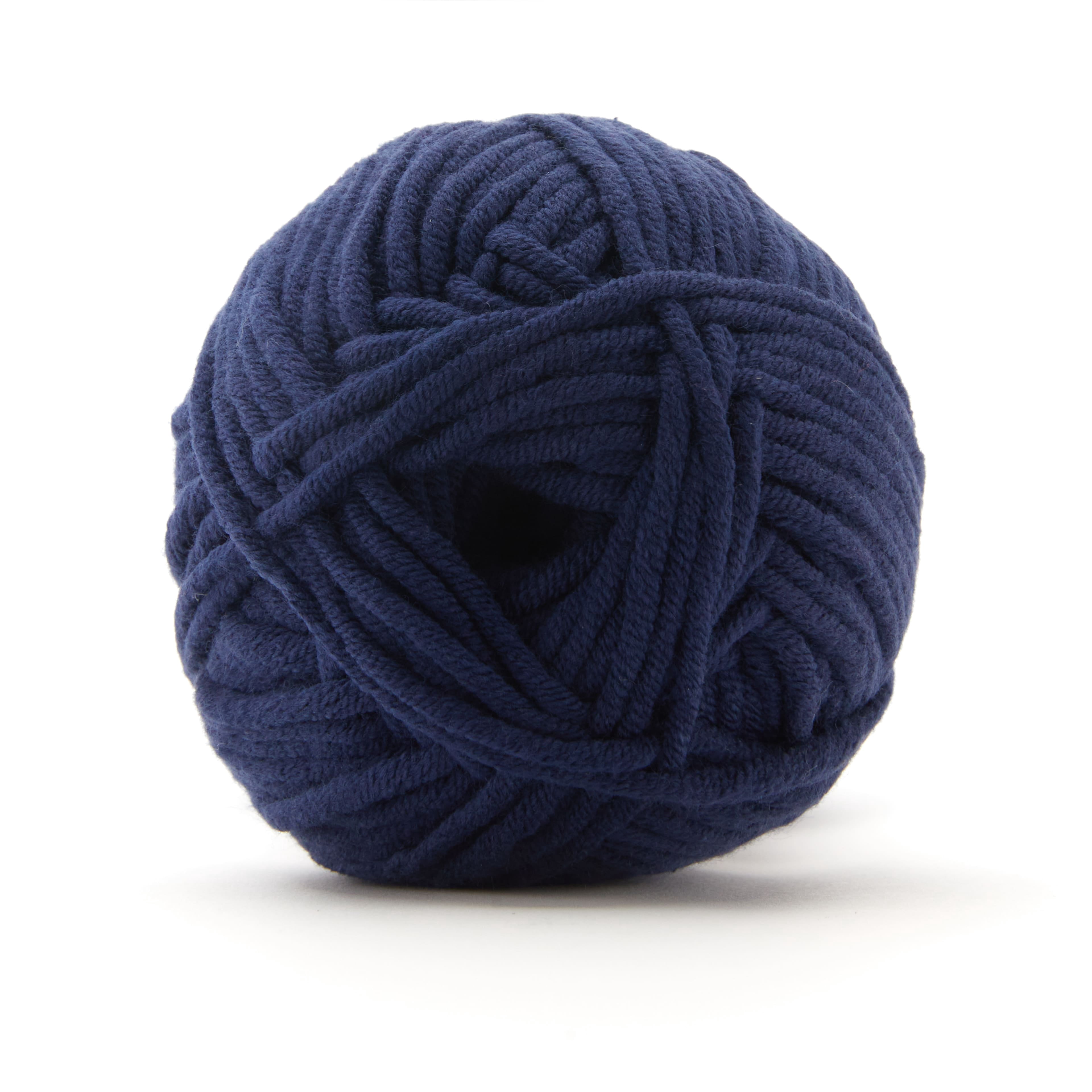 Loops & Threads Navy Bulky Weight Twist Solid Yarn - Bulky Weight Yarn for Knitting, Crochet, Weaving, Arts & Crafts, 12 Pack