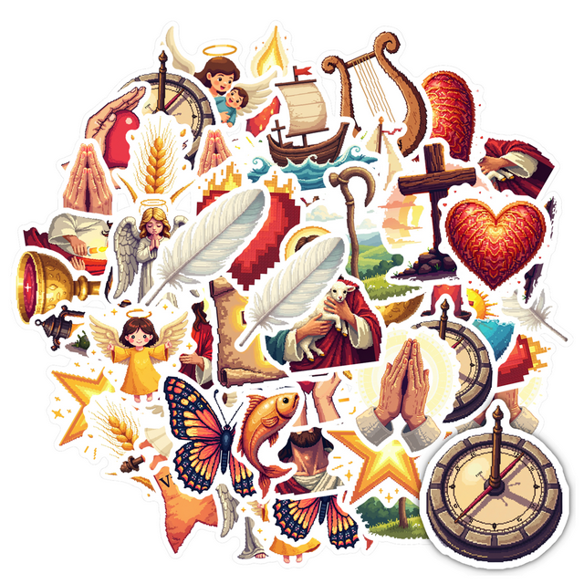 Inspirational Stickers Religious Stickers Faith Icon Stickers for Luggage Notebooks Guitars