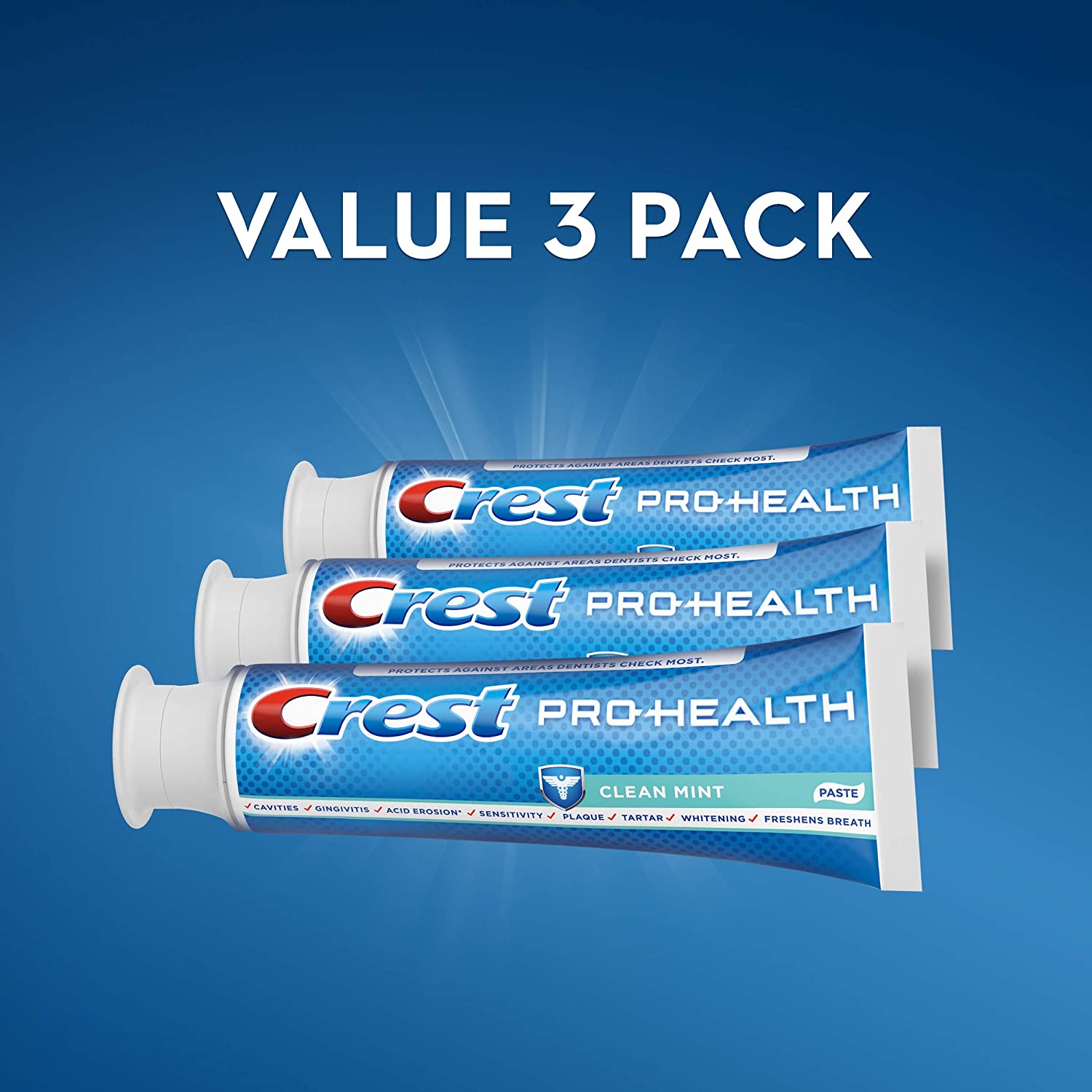 Crest Pro Health Smooth Formula Toothpaste, Clean Mint, 4.6 oz, 3 Pk - image 6 of 7