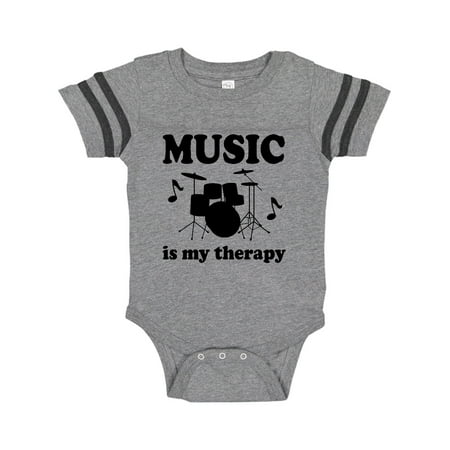 

Inktastic Music is my Therapy Drummer Gift Gift Baby Boy or Baby Girl Bodysuit