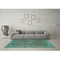 thumbnail image 3 of Ahgly Company Indoor Rectangle Persian Turquoise Blue Traditional Area Rugs, 8' x 12', 3 of 4