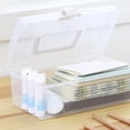thumbnail image 3 of CAJA DE ALMACENAMIENTO TRANSPARENTE, Organizador de Escrito Portátil de Gran Capacidad con Asa para El Hogar y la Oficina, Transparente, Multifuncional, 3 of 7