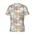 thumbnail image 3 of Yiaed Lovely Bear Print Mens Short Sleeve Tight Fit T-Shirt, Crewneck Casual Tee-3X-Large, 3 of 5