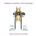 thumbnail image 4 of 1 Set Bracket Pulley 6mm Wire Rope Pulley Fixed Roller Over-line Hanging Wheel Guide Wheel U Wheel 64*32*8, 4 of 5