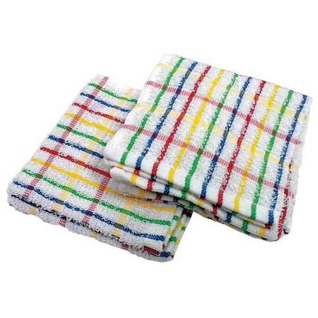 R & R TEXTILE 31262 Dish Cloth,12x12In,RaInbow Pattern,PK 12