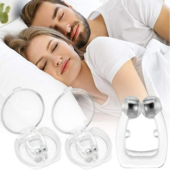2pc Silicone Nose Clip Magnetic Anti Snore Stopper Snoring Silent Sleep Aid Device Guard Night Anti Snoring Device Health Care Starlight