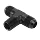 thumbnail image 1 of Adaptador en T de 3 vías, conector en forma de T, aleación de aluminio, acabado anodizado negro, 10AN a 1/2 NPT, 1 of 14