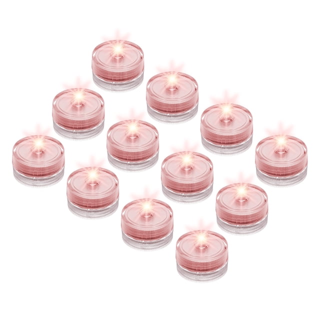Unique Bargains 12Pcs Bright LED Tea Light, Red Waterproof Flameless Candles Color Change Party Wedding Festivals Decor