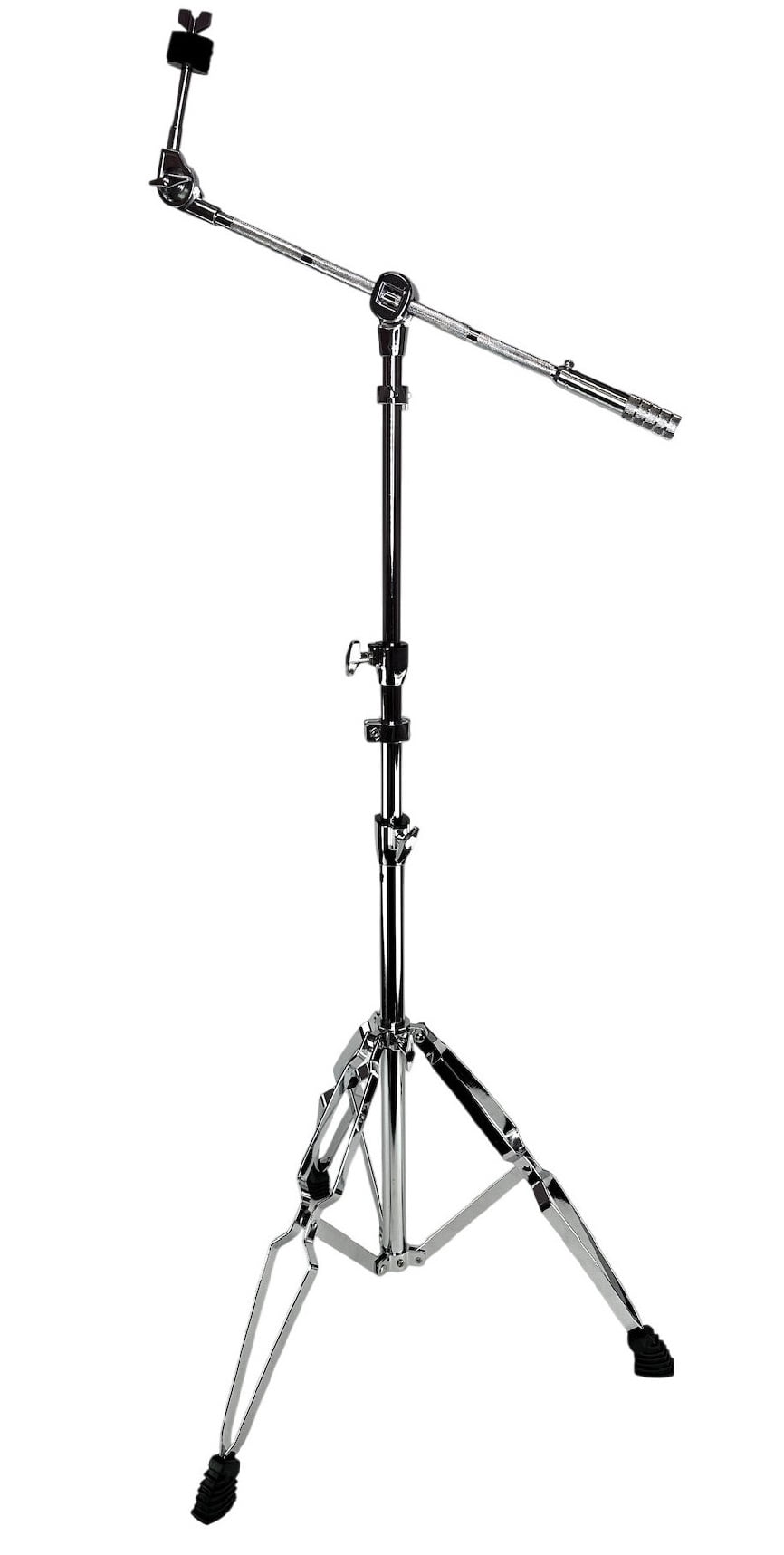 2 Pack Cymbal Boom Stands Chrome Heavy Duty 1" Adjustable Double Braced Tripod