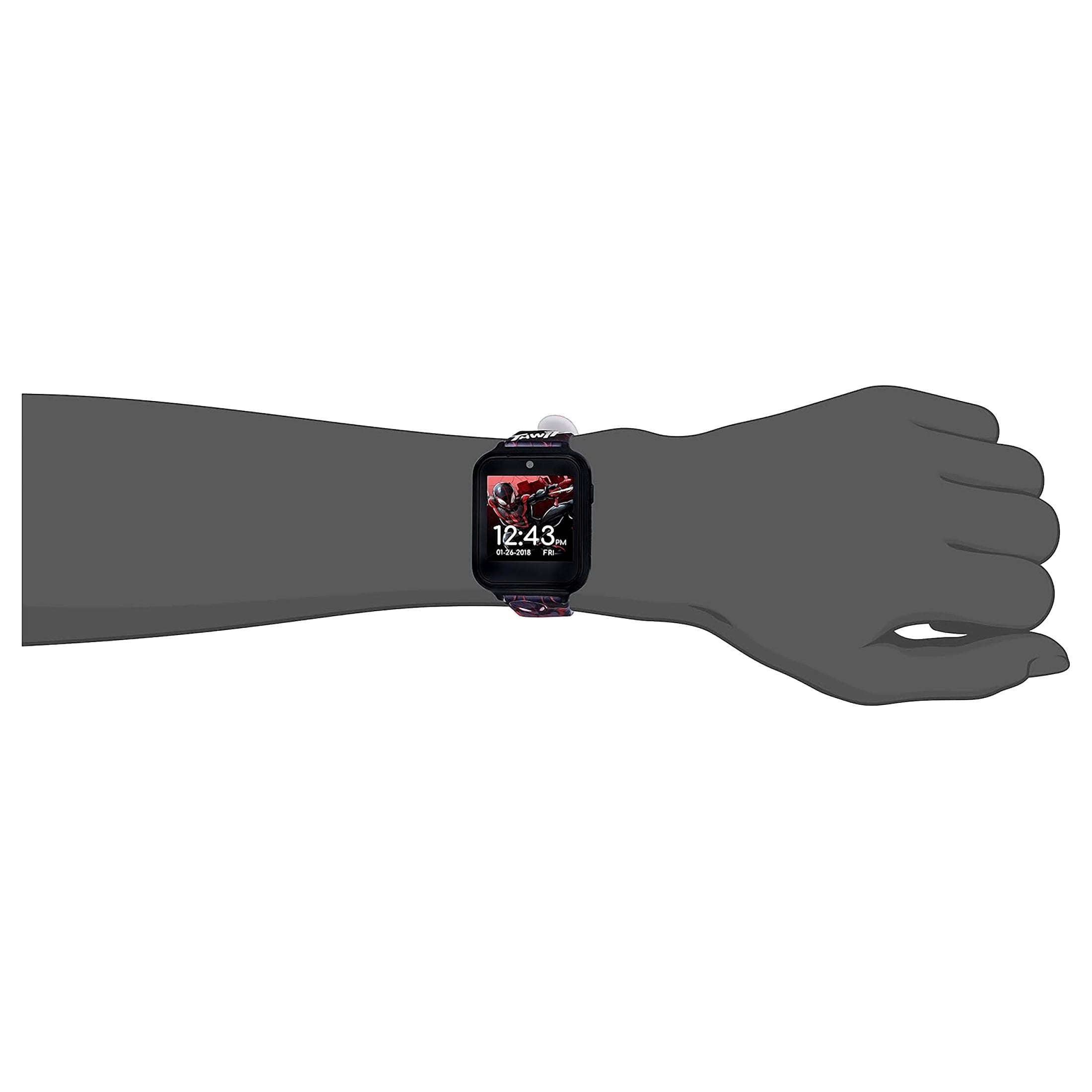 Marvel Spider-Man "Spider-Verse" Unisex Child iTime Interactive Smart Watch with Silicone Strap (SPD4664WMC)