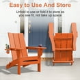 thumbnail image 3 of JUSTLET Outdoor Patio Chair with 2 Cup Holder, HDPE Folding Adirondack Chair, Orange, 3 of 10