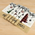 thumbnail image 5 of Christmas Placemats Set of 6 Plaid Christmas Trees Winter Xmas Pine Cone Stems Merry Christmas Holiday Kitchen Dining Table Decoration Seasonal Farmhouse Rustic Burlap Placemats 12x18, 5 of 6