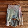 thumbnail image 4 of Chandail pour Femmes Chandail Imprimé Artistique Décontracté Tricot Chandail pour Femmes Mode Manches Longues Col Rond Blouse Hiver Chaud Couche Haut, Chandail pour Femmes G, 4 of 4