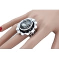 thumbnail image 5 of Women Silver Metal Flower Fashion Ring Jewelry Elastic Band, 5 of 12