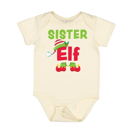 

Inktastic Christmas Sister Elf Gift Baby Girl Bodysuit