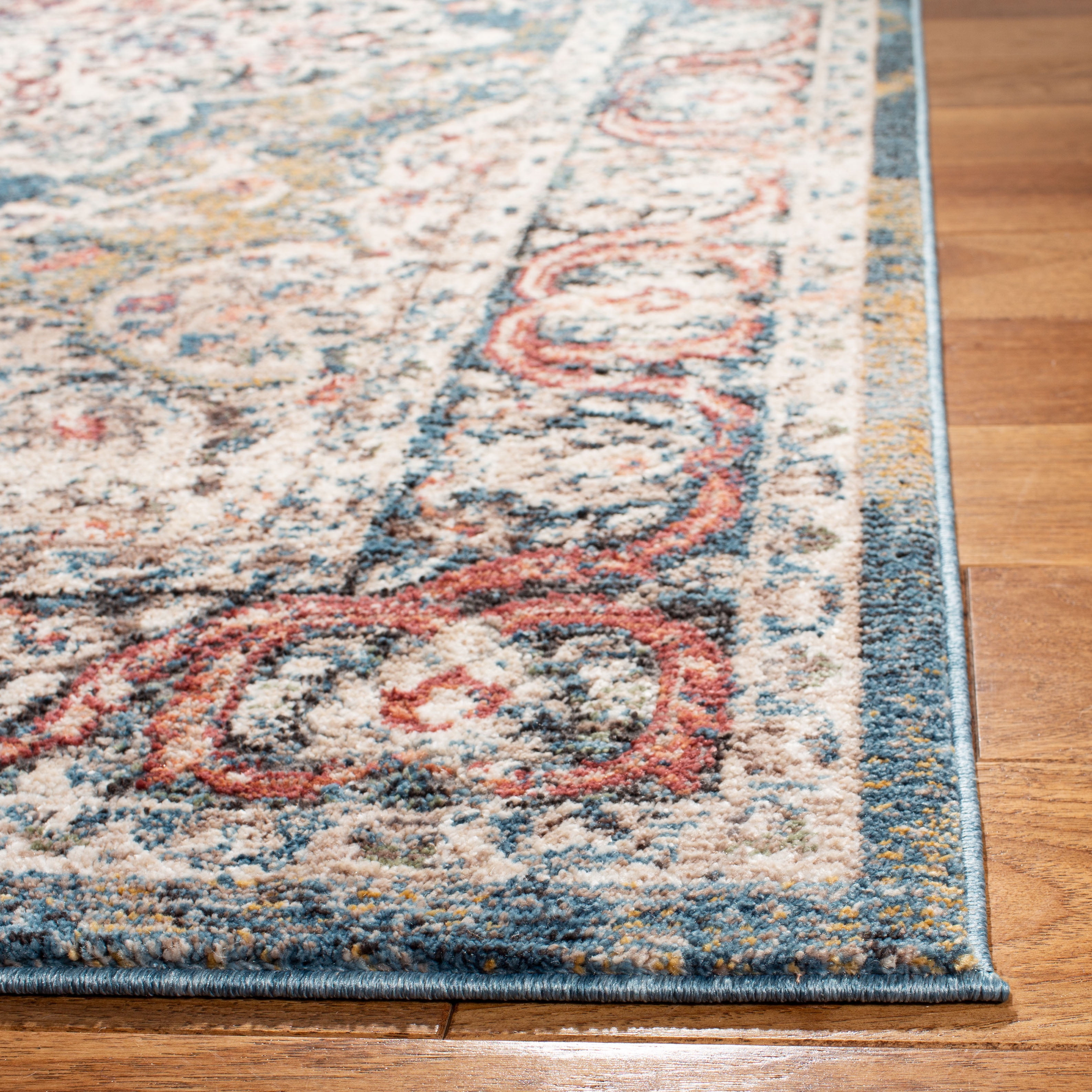 Safavieh Carlyle Blaine Medallion Area Rug, Turquoise/Ivory, 6'7" x 6'7" Square