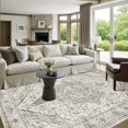 thumbnail image 1 of Boho Vintage Round Rug ft- Faux Wool Dreely Washable Area Rug Small Distressed Throw Rugs Floor Carpet for Door Mat Entryway Bedrooms Laundry (Round - ; Diameter Border ), 1 of 6