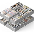 thumbnail image 4 of 4-Pack Drawer Organizer Set - Closet Dividers for Underwear, Socks, Bras, Scarves, Ties - Foldable Non-Woven Storage Boxes, Dark Gray, 4 of 8