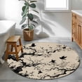 thumbnail image 3 of Round Rugs 3.3Ft, Chinese Round Area Rug Washable Indoor Throw Carpet, Black White Tree Flowers Traditional Ink Painting Soft Non Slip Circle Rug for Laundry Room Patio Home Decor Aesthetic, 3 of 8