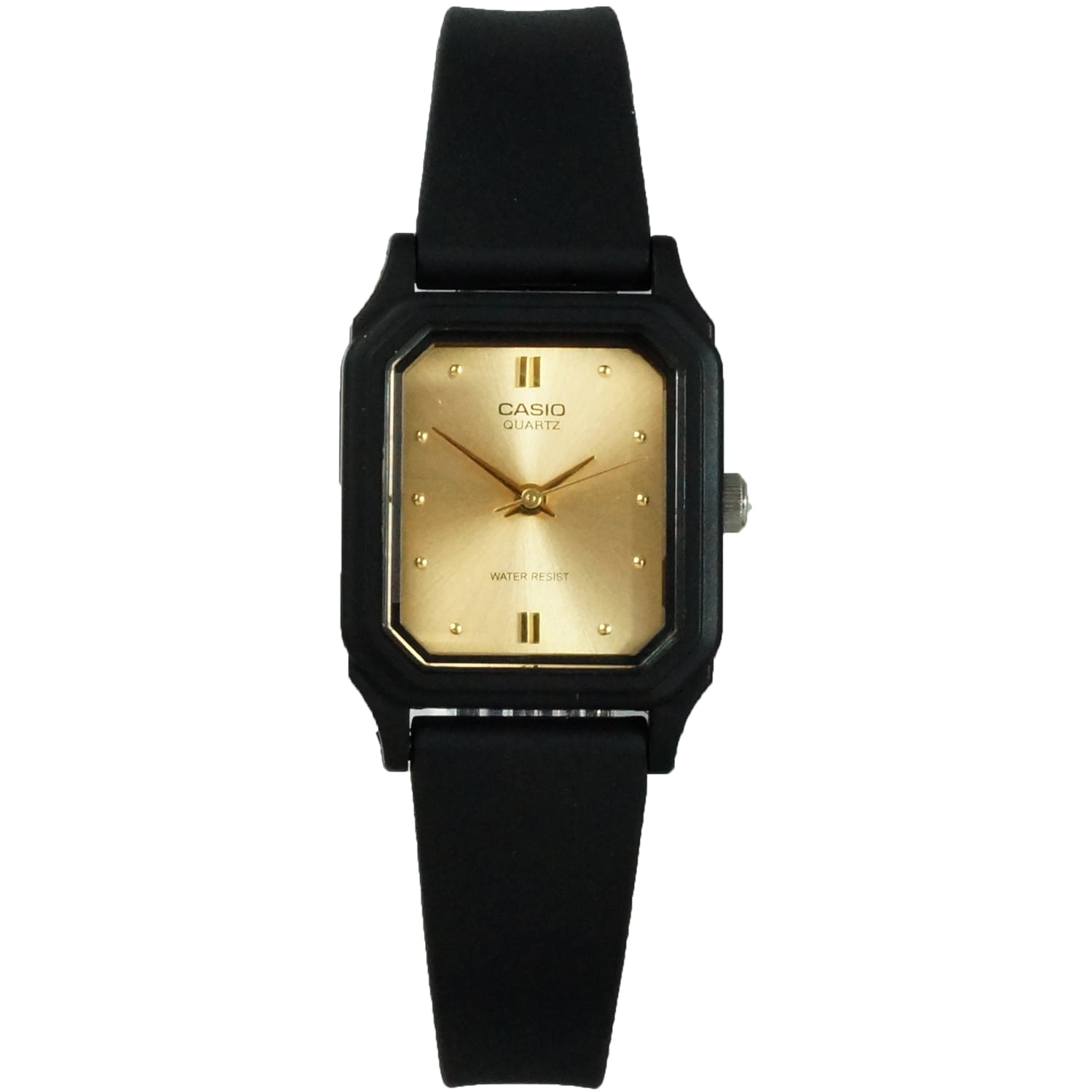 Casio LQ142E-9A Women's Classic Water Resistant Black Analog Watch w/ Gold Dial