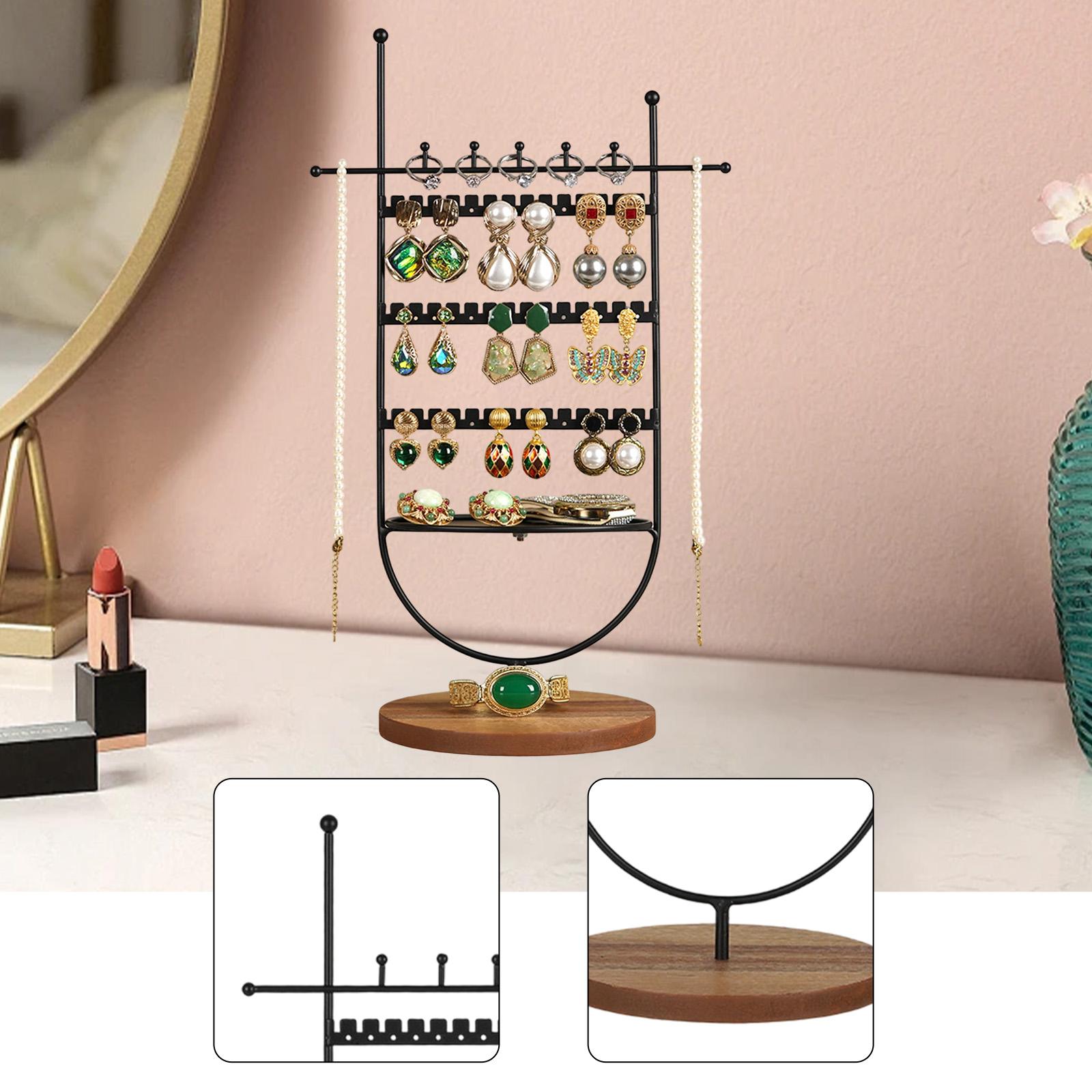 Jewelry Organizer Jewelry Holder Necklace Hanger Wood Metal Material Desktop Storage for Home Retail