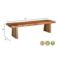 thumbnail image 3 of Pemberly Row Mid-Century 75" Live Edge Solid Wood Dining Bench in Brown, 3 of 5