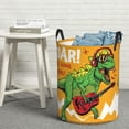 thumbnail image 6 of Sikiie Cool Dinosaur Playing Guitar Print Round Dirty Clothes Basket, Waterproof Standing Foldable Storage Basket, for Laundry Room, Bedroom, Bathroom Storage-, 6 of 6