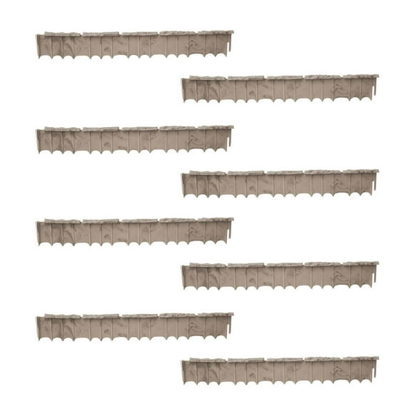 Suncast CPLFSS36 Quick Edge Resin Material 35" Single Strip Natural Stone Lawn Border Edging for Landscaping, Flagstone (8 Pack)