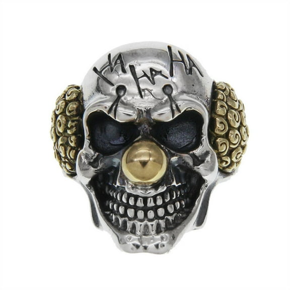 MayiaHey Clown Skull Ring, Gothic Clown Skull Ring for Men, Punk Clown Ring Cool Clown Skull Jewelry, Demon Skull Clown Ring Hip Hop Clown Ring Rock Clown Skull Biker Ring Devil Clown Ring