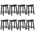 thumbnail image 1 of PJ Wood Classic Saddle-Seat 24" Kitchen Counter Stools, Black (Set of 8), 1 of 11