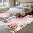thumbnail image 5 of Pink Elephant Area Rugs Collection 5'x7', Cute Wildlife Animals Watercolor Flowers Non Slip Indoor Rectangle Throw Runner Rug Floor Mat Carpet for Living Room Dining Table Bedroom Nursery, 5 of 9