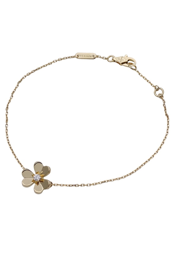 Pre-Owned Van Cleef & Arpels Frivole Mini Bracelet for Women, 750YG Yellow Gold with Diamonds,...