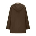 thumbnail image 6 of Miluxas Women's Waterproof Rain Jacket Lightweight Solid Raincoat Hooded Hiking Jacket Softshell Windbreaker Brown M(M), 6 of 7
