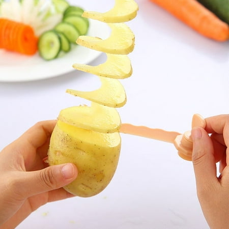 

Stainless Steel+Plastic 1pc 3 String Rotating Potato Slicer Twisted Potato Slice Cutter Spiral DIY Manual Creative Kitchen Gadge