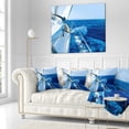 thumbnail image 2 of Designart Tourism Yacht Sailing in Blue Sea - Seashore Throw Pillow - 16x16, 2 of 4