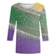 thumbnail image 5 of Xuyuer 2025 Womens 3/4 Sleeve Tops Mardi Gras and Christmas Costumes Fashion Round Neck Blouse, 5 of 6