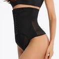 thumbnail image 3 of SWSMCLT Women's High Waist Slimming Panties Thong Shapewear Tummy Control Girdle Corset Waist Trainner Body Shaper Butt Lifter Waist Cincher Black X-Large, 3 of 4