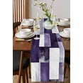 thumbnail image 4 of nqOlkjepod Purple Geometric Table Runner 90 Inches Long Farmhouse Dress Scarves, Vintage Oil Painting Contemporary Dining Tablerunner for Coffee Table/Kitchen Island/Party Décor, 13" x 90", 4 of 8